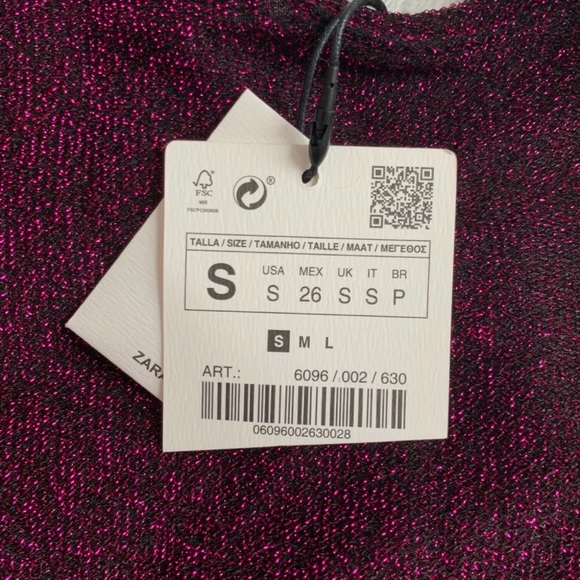 NWT ZARA Knit Shimmer Metallic Thread Bodysuit - Picture 8 of 8